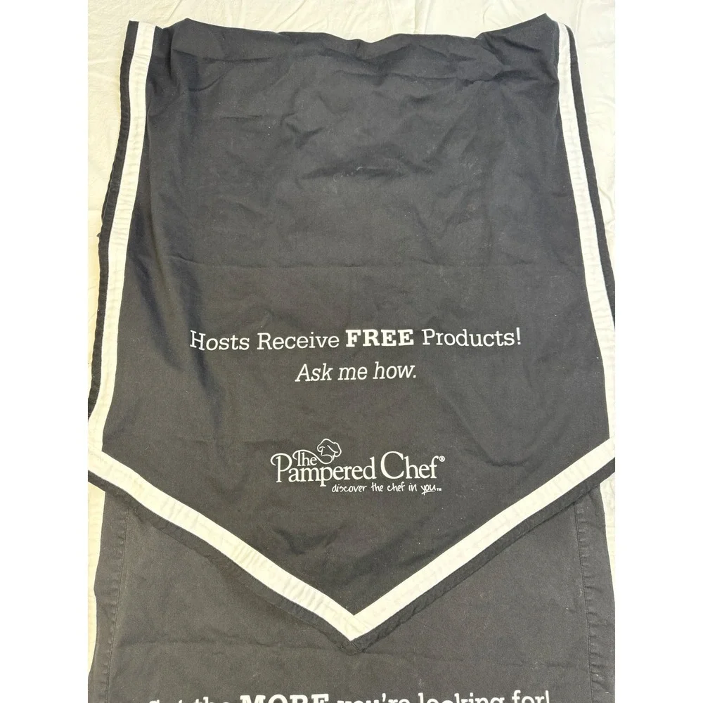 Pampered Chef Consultant Table Runner Black White Logo Host Join Party Display‎